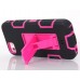 iPhone 4 4s - 3 Piece Hard Plastic Silicone Hybrid Shock Proof Drop KickStand Protective Phone Cover Case - Black Rose